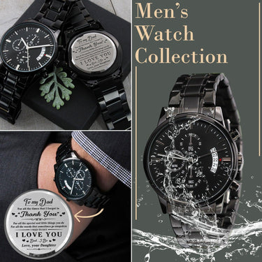 Engravable Chronograph Watch - Special Gift for Birthday, Anniversary - Beetno Store - Customizable Engraved Black Chronograph Watch, Customizable Engraved Black Chronograph Watch To Dad, E131T, Engravable Chronograph Watch, Jewelry, lx-P10125, MUST HAVES, NEWLY CURATED, P10125, PB24-WOOD, perfect gift for dad, perfect gift for Father’s Day, perfect gift for men, Personalize the watch back with an engraved name, personalized gift, PROD-1127572, PT-1497, TECH, TNM-2, USER-61358, Watch, Watch To Dad